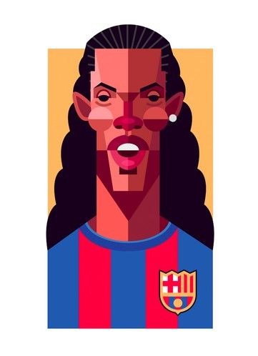 361x498 Ronaldinho Cartoon Drawing Awesome Prints Soccer Art, Football