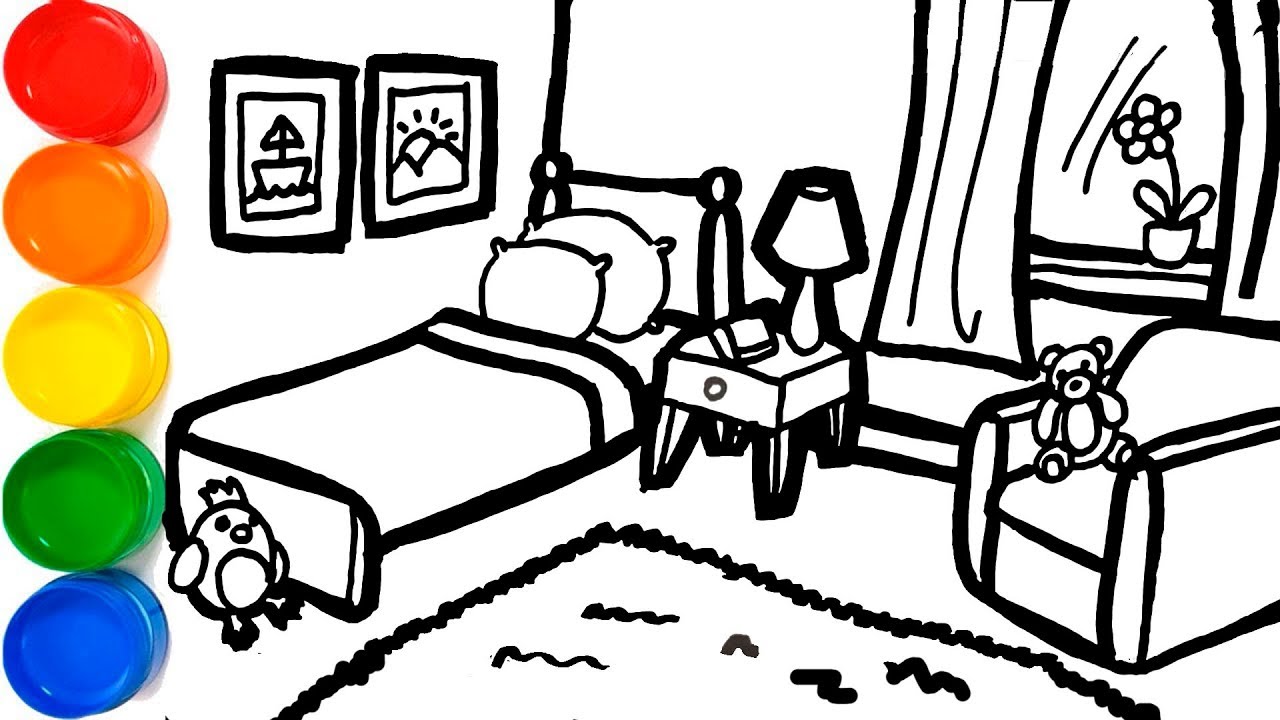 1280x720 Coloring Glitter Dreams Bedroom Drawing For Kids, Painting