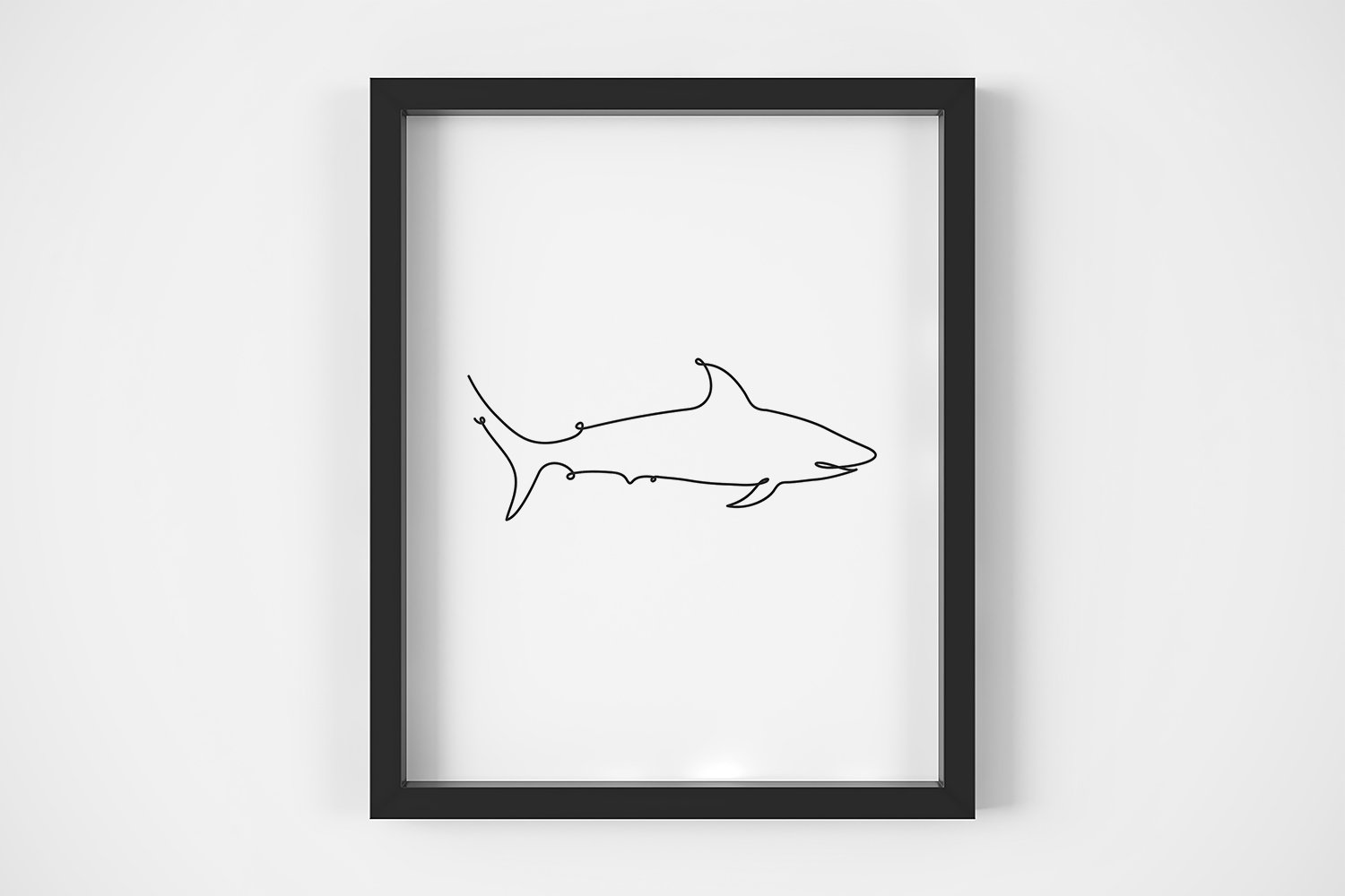 1500x1000 Shark Line Drawing Continuous Line Art Minimalist Shark Etsy