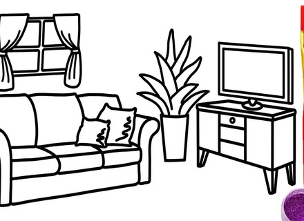 440x320 How To Draw A Room With Perspective Drawing Tutorial Of A, Living