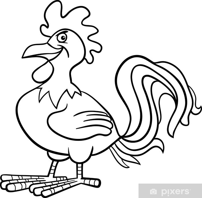 700x686 Farm Rooster Cartoon For Coloring Book Sticker We Live