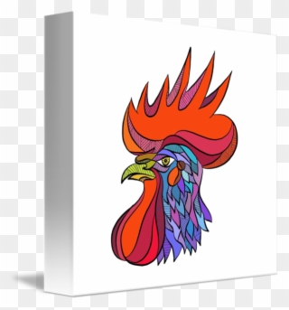 320x343 Chicken Rooster Head Side Drawing