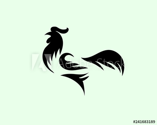 500x400 Drawing Art Rooster, Chicken Body Logo Design Inspiration