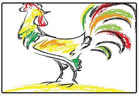 445x308 Water Repellent Rugs Rooster Chicken Tail Farm Animal