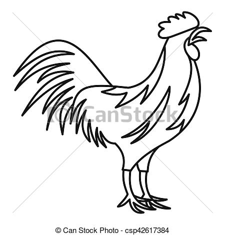 450x470 Huge Collection Of 'rooster Drawing Outline' Download More Than