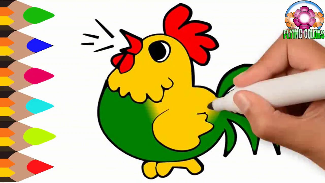 1280x720 How To Draw A Rooster Step