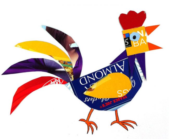 650x537 Rooster Collage Art Projects For Kids