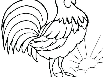 440x330 Rooster In The Morning Farm Animal Coloring Pages Halloween Cat