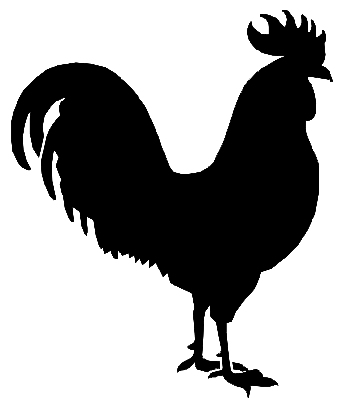 714x832 Rooster Drawing Black For Free Download