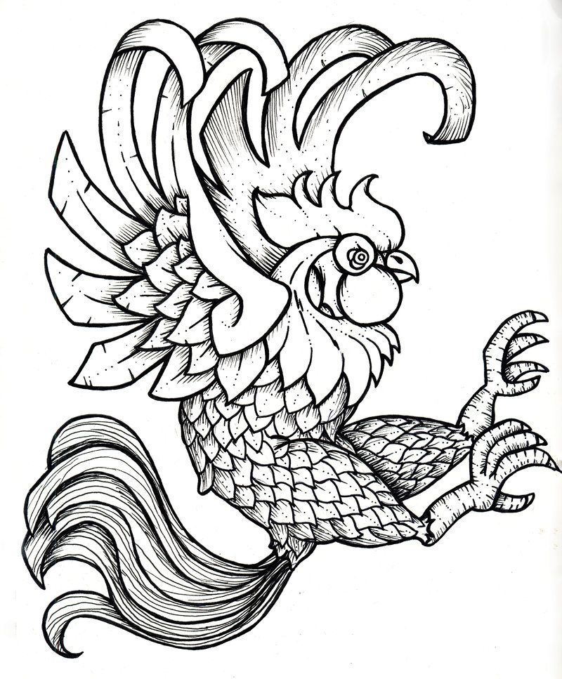 800x967 Rooster Printable Black And White Black Rooster