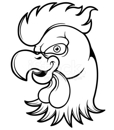 385x440 Rooster Head Stock Vector