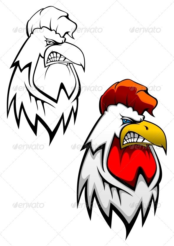 590x834 Rooster Head Tattoo Design Rooster Tattoo, Chicken Drawing