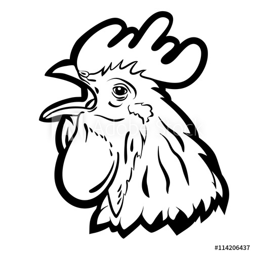 500x500 Rooster Logo Mascot Isolated Rooster Head Vector Illustration