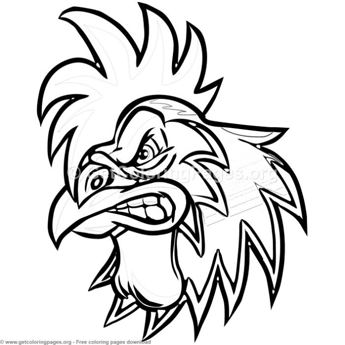 700x700 Angry Cartoon Rooster Head Coloring Pages Na Stylowi Pl
