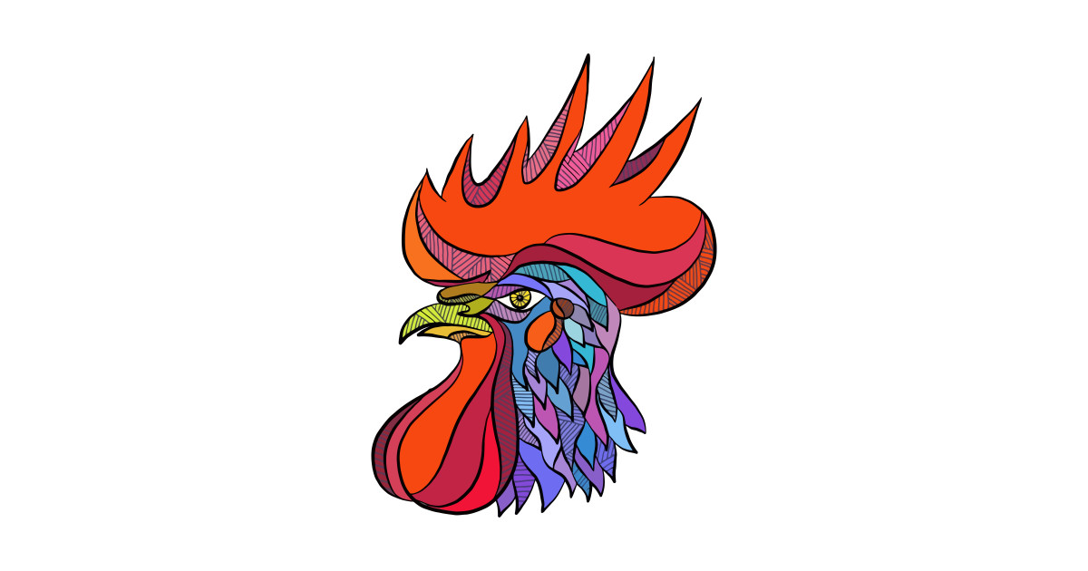 1200x630 Chicken Rooster Head Side Drawing