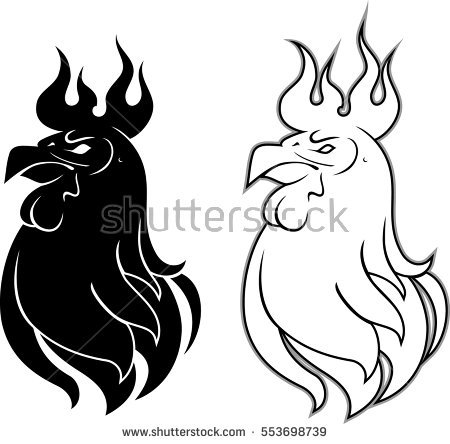 450x444 Rooster Clipart Outline
