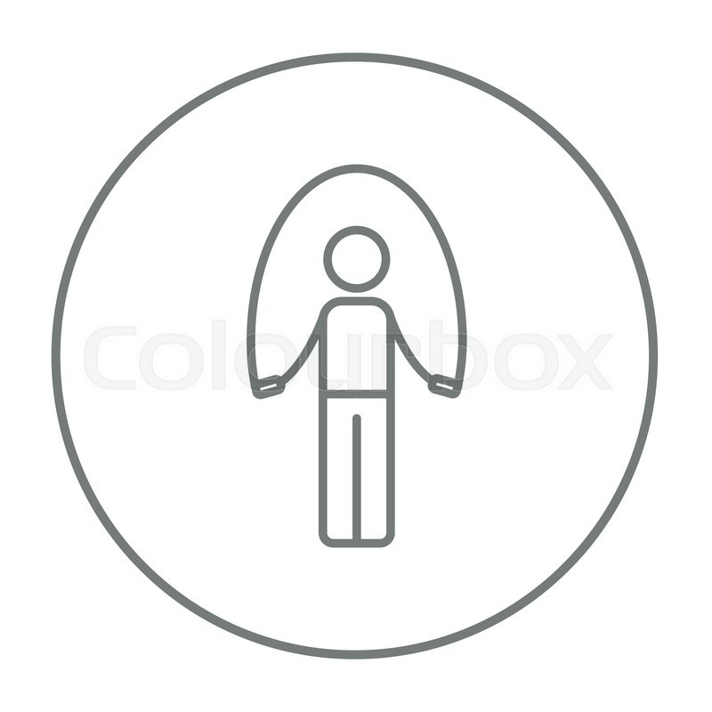 800x800 man exercising with skipping rope line stock vector colourbox