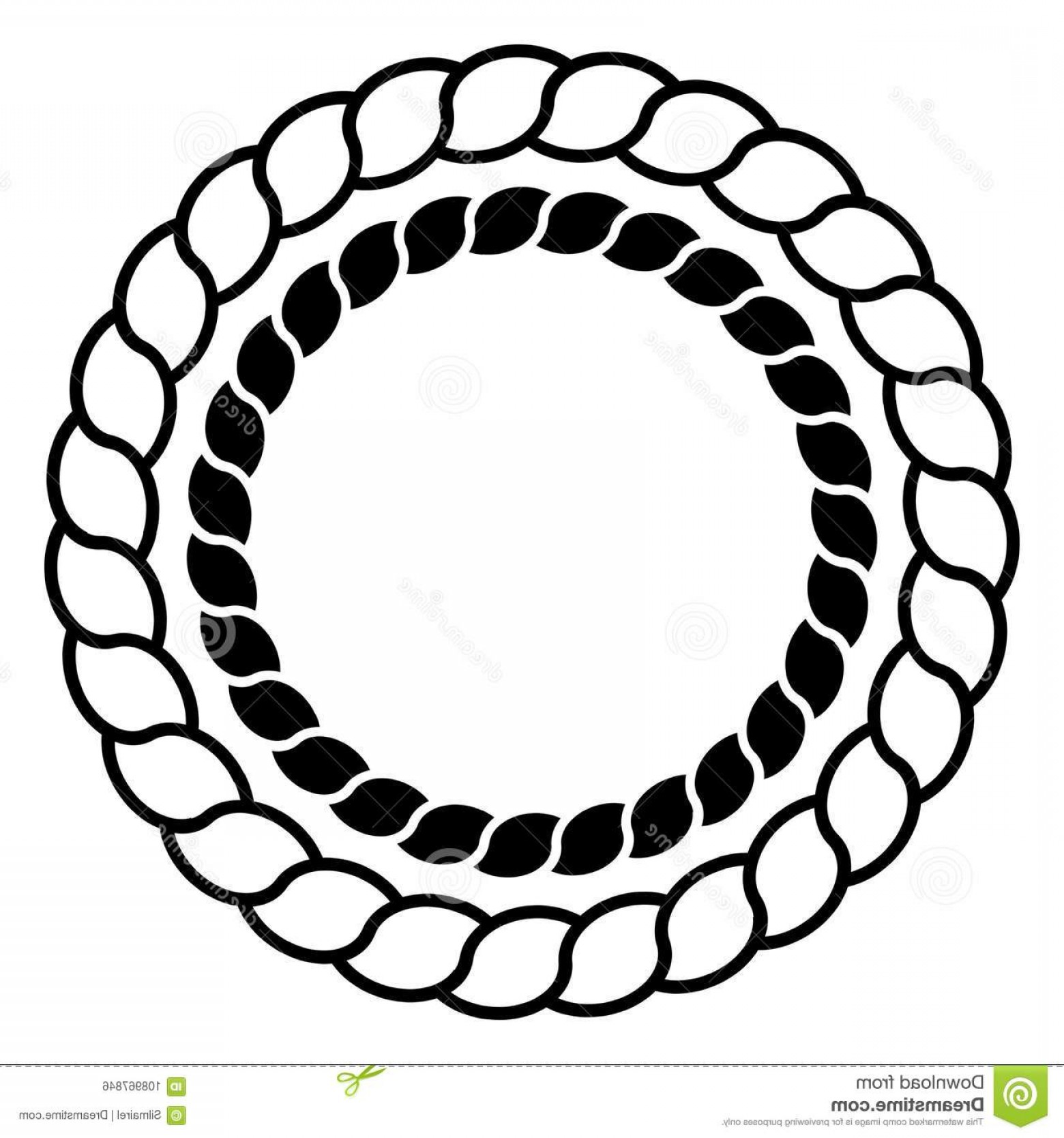 1560x1668 Monochrome Black White Circle Rope Frame Line Art Isolated Set
