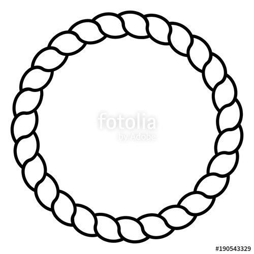 500x500 Monochrome Black And White Circle Rope Frame Line Art Isolated