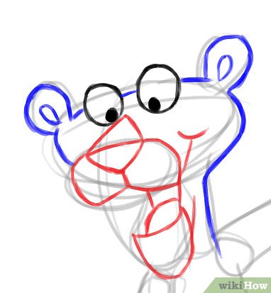 382x413 How To Draw The Pink Panther Steps