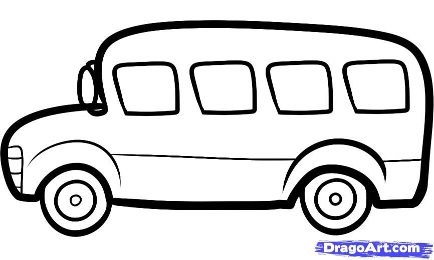866x520 How To Draw A Bus For Kids Step How To Draw Bus Art