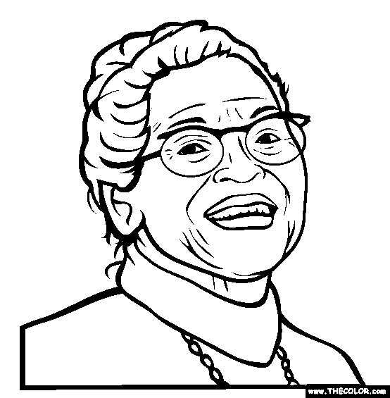 554x565 Rosa Parks Smiling With Glasses Coloring Page
