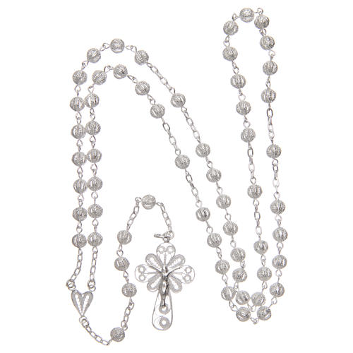 500x500 Filigree Rosary In Silver, Mm Beads Online Sales