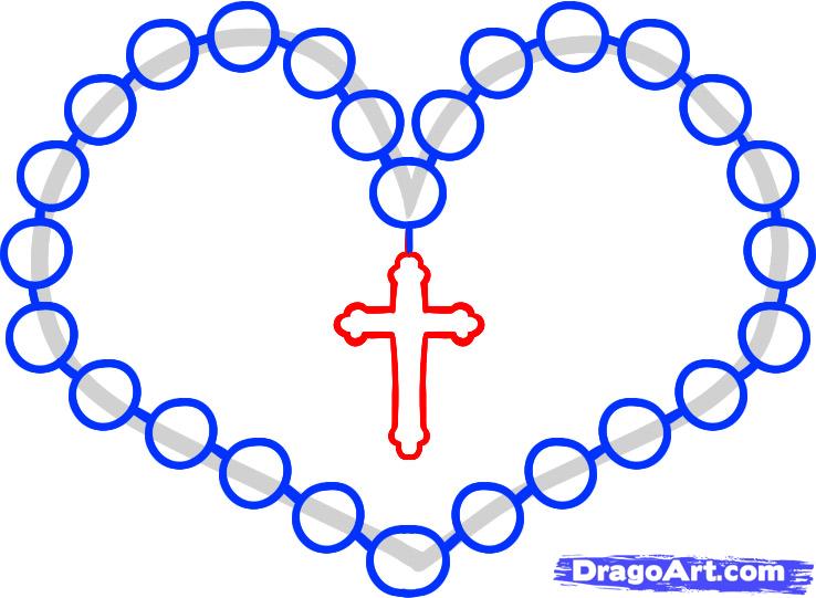 738x541 how to draw rosary beads, rosary, step