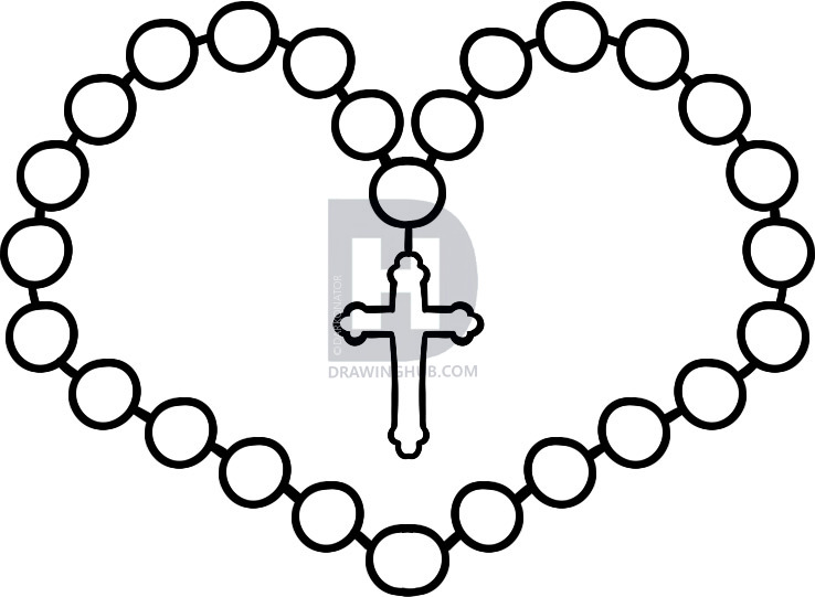 738x541 how to draw rosary beads, rosary, step