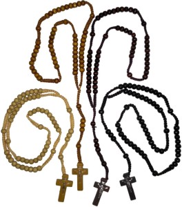 264x300 Pd Rosary Jesus Wooden Cross Wood Fabric Chain Set Best Price