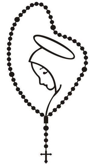 307x547 rosary with mary vinyl decal tatuagem mary tattoo, jesus art