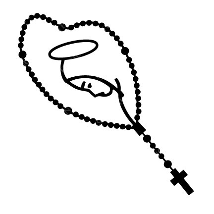 432x432 Rosary Stencil Cool Stickers Wall Decals