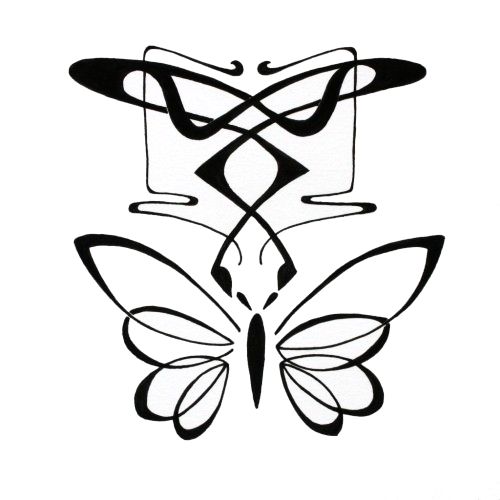 500x500 Art Nouveau Butterfly
