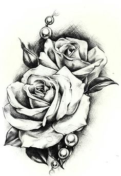 Rose And Rosary Drawing