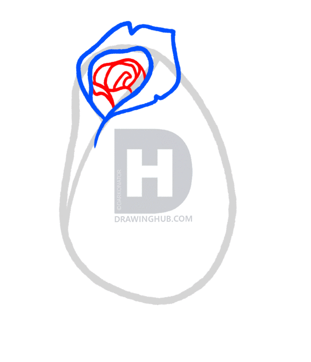 619x720 How To Draw A Rose Bud, Rose Bud, Step