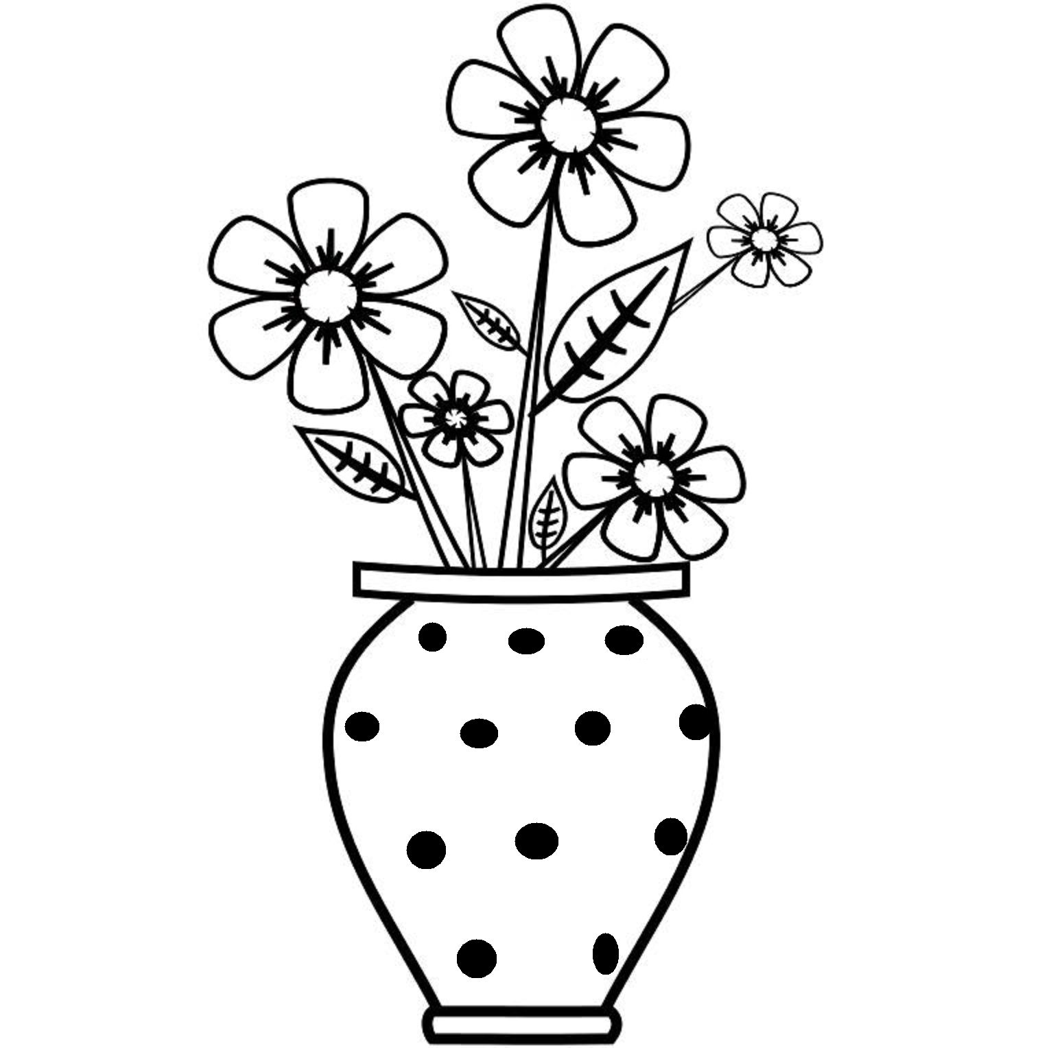 1532x1528 flower vase with flowers drawings how to draw flower vase