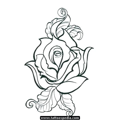 480x480 Simple Rose Outline Coloring Simple Rose Outline Drawing