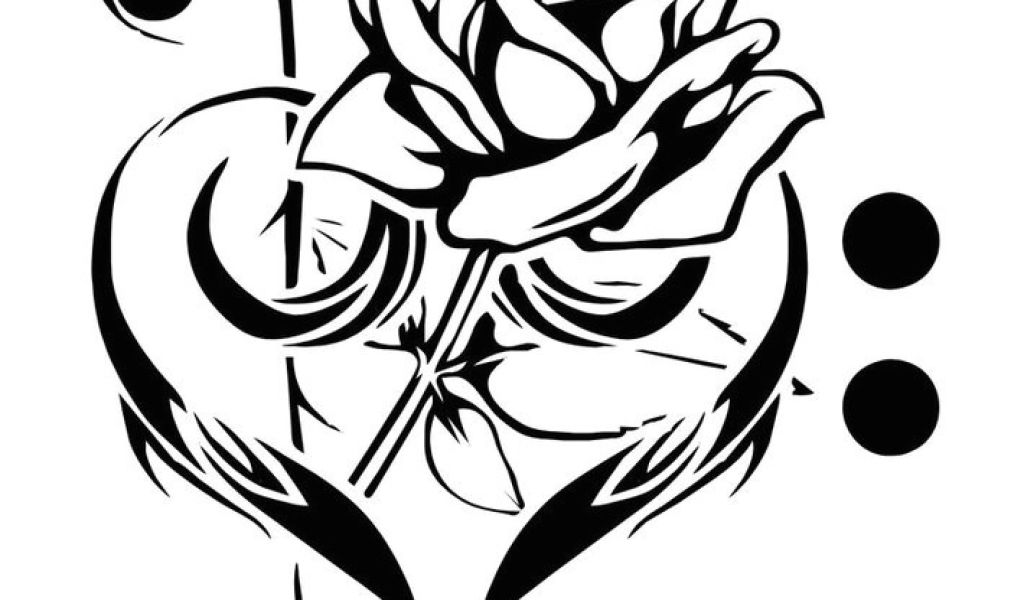 1024x600 Drawing Of Rose Tattoo Design Free Cool Music Tattoo Designs