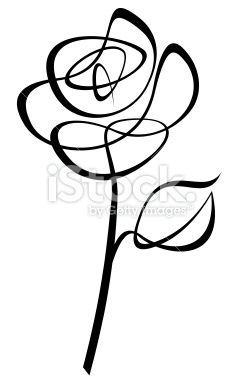 237x380 two credits line art drawing of a rose the leaf is a separate
