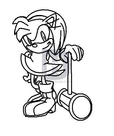 372x444 How To Draw Amy Rose, Step