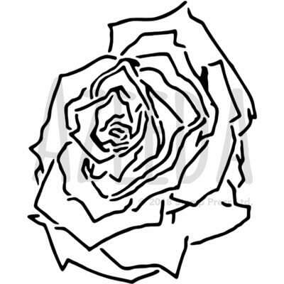 400x400 'rose' Wall Stencil Template