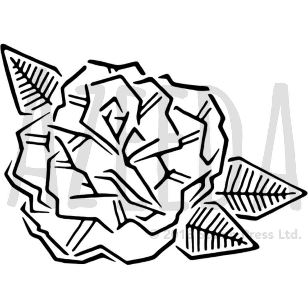 1000x1000 'rose' Wall Stencil Template