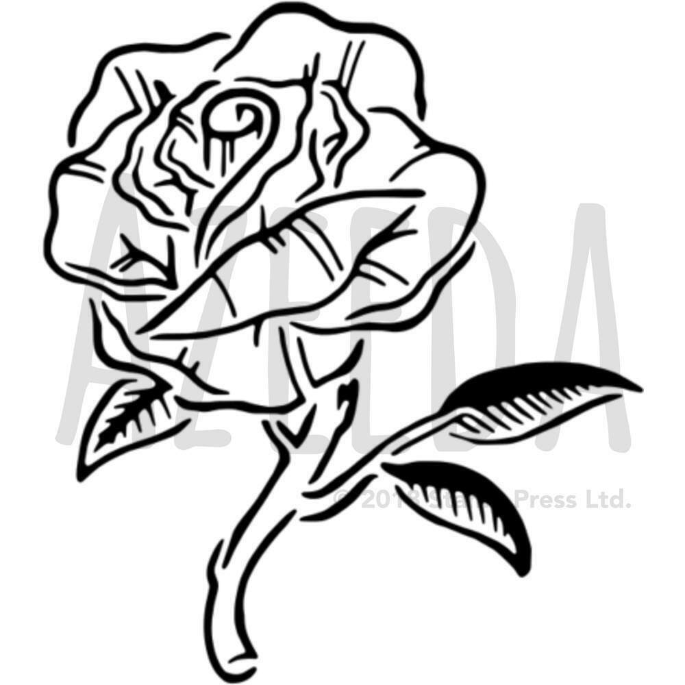 1000x1000 'rose' Wall Stencil Template