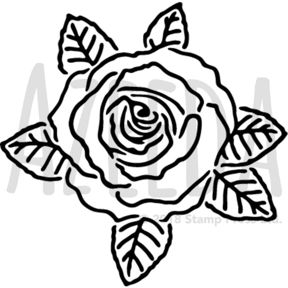 1000x1000 'rose' Wall Stencil Template