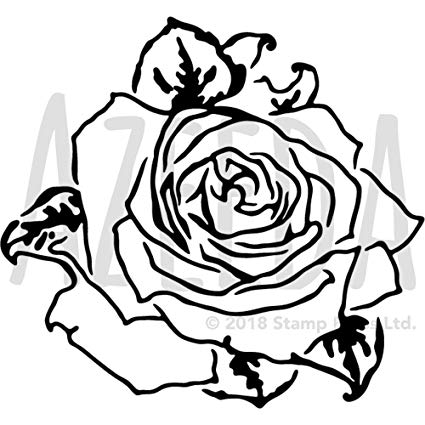 425x425 'rose Flower Head' Wall Stencil Template