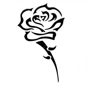 300x300 Beautiful Rose Stencil Cool Stickers Wall Decals