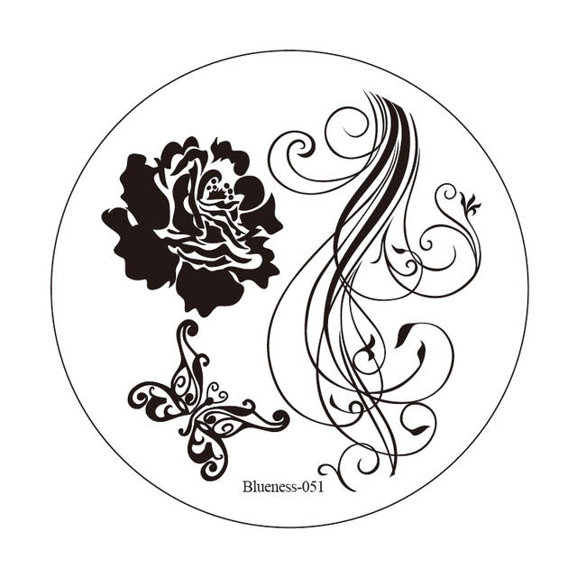 640x640 Online Shop Blueness Stamping Rose Designs Nail Art Templates