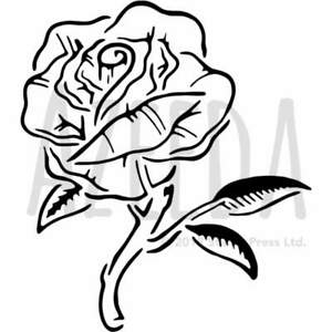 300x300 'rose' Wall Stencil Template