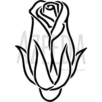 355x355 'rose Motif' Wall Stencil Template