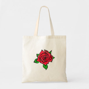 307x307 Red Rose Top View Bags Zazzle